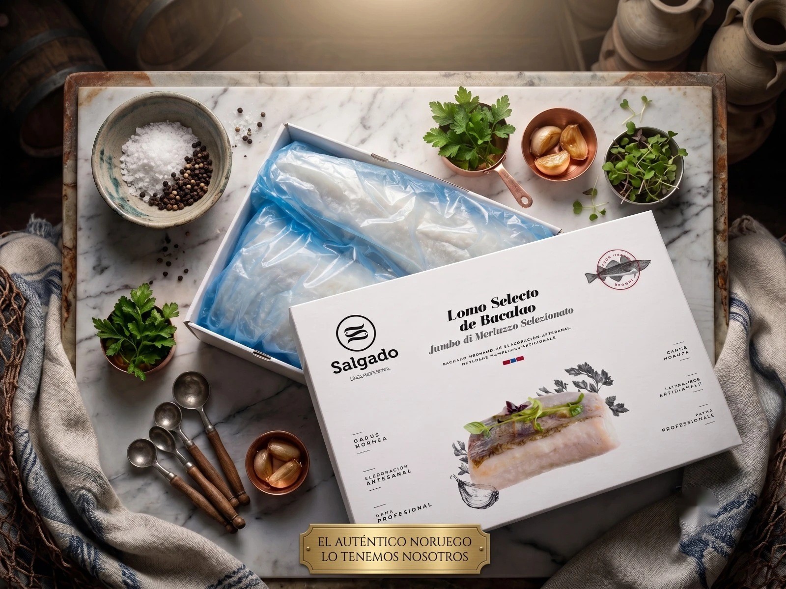 Caja de presentación Salgado con lomo selecto de bacalao